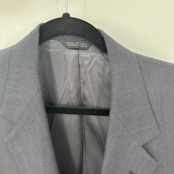 Lanvin Paris Vintage Blazer Lapel Collar Two Buttoned Long Sleeve Gray Size 40R - Picture 9 of 11